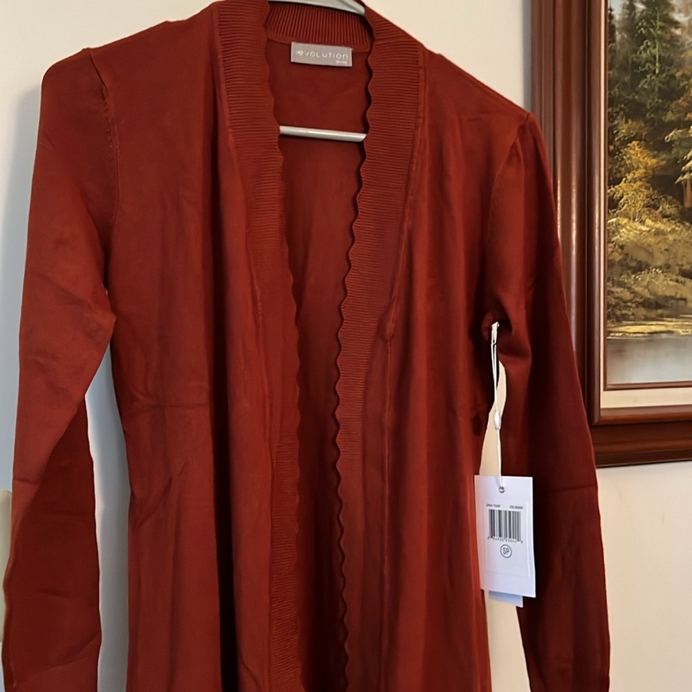EVOLUTION BURGANDY CARDIGAN FOR STITCH FIX. SIZE SMALL PETITE.